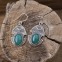 Boucles d'oreilles en argent et agate verte