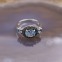 Bague d'exception en argent, marcassites et pierre topaze bleue