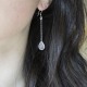 Boucles d'oreilles en argent et pierre quartz rose