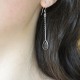 Boucles d'oreilles en argent et pierre quartz fumé