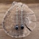 Boucles d'oreilles en argent et pierre onyx