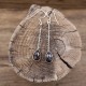 Boucles d'oreilles en argent et pierre quartz fumé