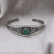 Bracelet rigide en argent et pierre agate verte