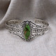 Bracelet rigide en argent et pierre turquoise mohave