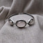 Bracelet rigide en argent et pierre quartz rose