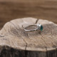 Bague en argent et pierre agate verte