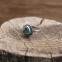 Bague en argent et pierre agate verte