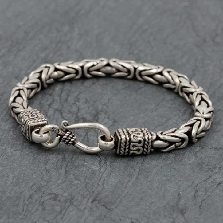 Bracelet en argent snake Royal Carré Homme