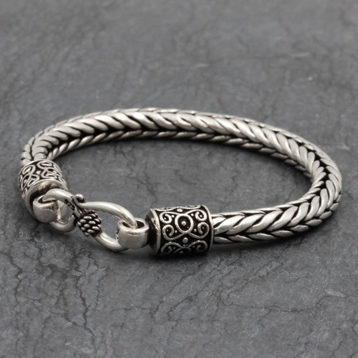 Bracelet en argent snake le Cobra Homme