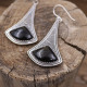 Boucles d'oreilles en argent et obsidienne dorée