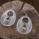 Boucles d'oreilles en argent et pierre citrine