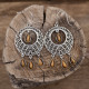 Boucles d'oreilles en argent et oeil de tigre