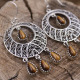 Boucles d'oreilles en argent et oeil de tigre