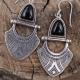 Boucles d'oreilles en argent et onyx