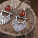 Boucles d'oreilles en argent et cornaline