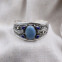 Bracelet rigide en argent et pierre opale bleue et lapis lazuli