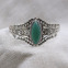 Bracelet rigide en argent et pierre agate verte