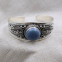 Bracelet rigide en argent et pierre opale bleue