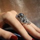 Bague poulpe en argent et pierre abalone