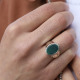 Bague en argent et agate verte