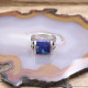 Bague en argent et azurite