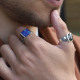 Bague en argent et azurite