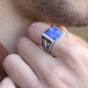 Bague en argent et azurite