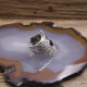 Bague "aigle" en argent et onyx
