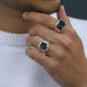 Bague en argent et onyx