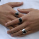 Bague en argent et onyx