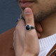 Bague en argent et onyx