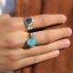 Bague en argent et turquoise