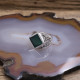 Bague en argent et agate verte