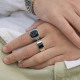 Bague en argent et onyx