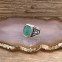 Bague "aigle" en argent et agate verte