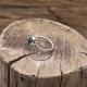 Bague en argent et agate verte