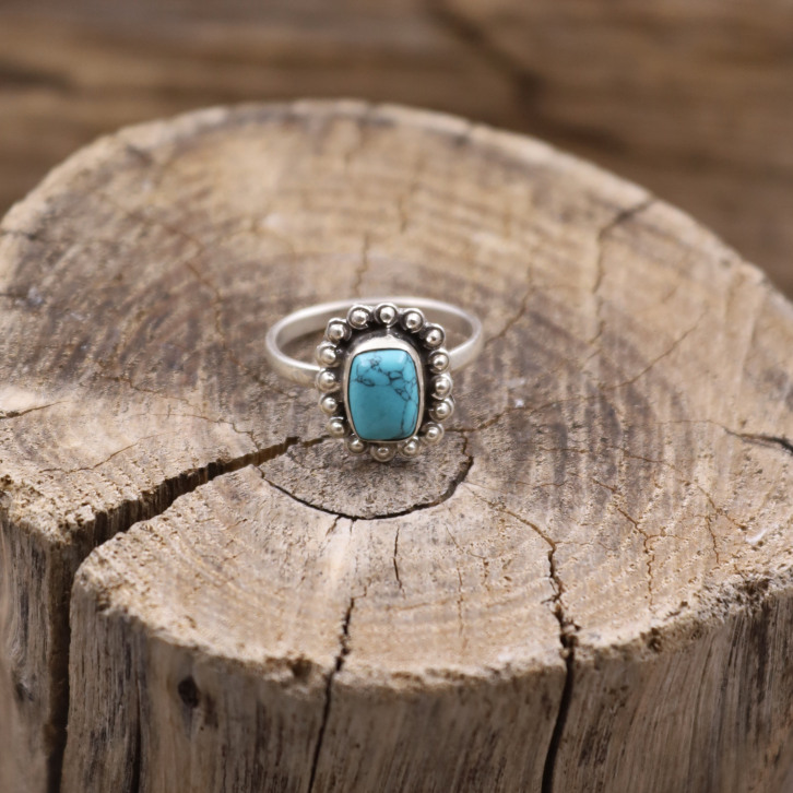 Bague en argent et turquoise