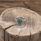 Bague en argent et agate verte