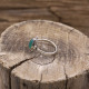 Bague en argent et agate verte