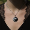 Pendentif d'exception lune en argent et pierre onyx