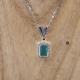 Pendentif d'exception en argent, marcassites et agate verte