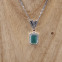 Pendentif d'exception en argent, marcassites et agate verte