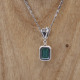 Pendentif d'exception en argent, marcassites et agate verte