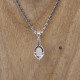 Pendentif d'exception en argent, marcassites, et quartz rose