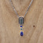 Pendentif d'exception en argent, marcassites, et lapis lazuli