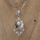 Pendentif d'exception en argent, marcassites et perle