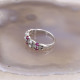 Bague d'exception en argent, marcassites et rubis
