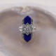 Bague d'exception en argent, marcassites et lapis lazuli