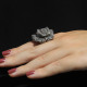 Bague d'exception en argent "rose" et marcassites