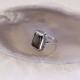 Bague d'exception en argent, marcassites et quartz fumé